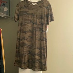 Camouflage light weight tee shirt dress w/top pocket